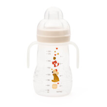 MAM Trainer Night | 1 Pack (1 x 220ml) | Comes with MAM Bottle Handles that Glow in the Dark | Suitable from 4+ Months | Spill-Free | Cream (Various