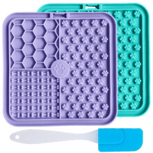 Licky Mats for Dogs and Cats 2 Pcs, Dog Lick Mats with Suction Cups Easy to Clean Pet Slow Feeder, Premium Lick Mats for Dog Anxiety Relief (Purple,