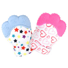Vicloon Baby Teething Set - 2 Pack Silicone Mitten Teether Gloves for Infants, Soothing Pain Relief Mitt