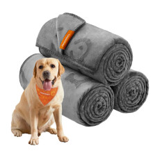Feandrea Pet Blankets, 3-Pack Dog Blankets Washable, XXL, 203 x 152 cm, for Large and Extra Large Dogs, Flannel Dog Couch Cover Protector, Slate Grey