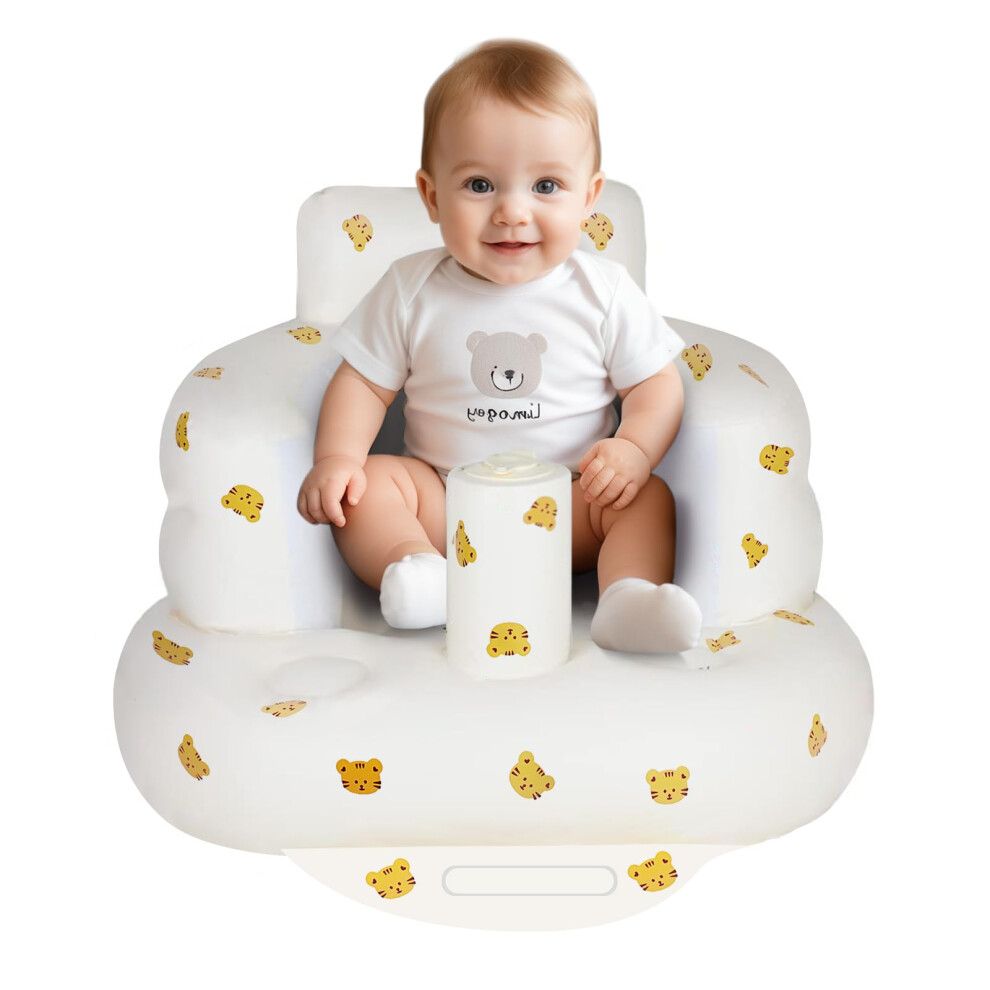 Inflatable Baby Chair, Inflatable Baby Seat For Babies 3 Months And Up, Summer Blow Up Chair With Built In Air Pump, Bumbo Seat For Learning Airswim