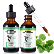 Natural Herbal Drops for Dogs: Worm & Parasite Support, Digestive Health Aid for All Breeds & Puppies - 60ml Liquid (Pack of 2)