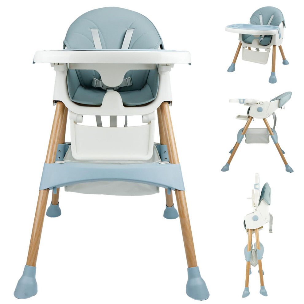 Baby High Chair Foldable Highchair, High Chairs For Babies And Toddlers Adjustable Height & Reclining Seat Detachable Double Tray, Ergonomic Feeding Momtend