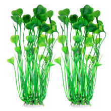 Yibaijia 2 Pcs Large Aquarium Aquatic Plants Decoration, Plastic Artificial Water Plants Ornaments, 15.7 inch Fish Tank Decorations - Safe for All Fi