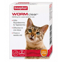 SIPW Vet Strength WORMclear Cat Kitten Worming Wormer Tablet kills Roundworm Tapeworm (Cat WormClear)