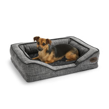 Silentnight Orthopaedic Dog Bed - Cosy Comfortable Pet Bed with Ergonomic Foam Body & Head Support - Super Soft & Sturdy Woven Removable Washable Cov