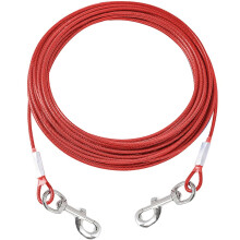 Mi Metty Dog Tie Out Cable, Chew Proof Dogs Runner Cable, Training Pet Leash for Small Dogs Up to 60lbs,Dog Tether for Yard Outdoor and Camping (Red,