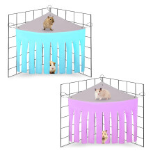 Meng Jiaran 2 Packs Guinea Pig Hideout Corner Hideaway Hammock Corner, Fabric Forest Curtain Hideouts for Small Animals, Hammock Hanging Bed Corner f