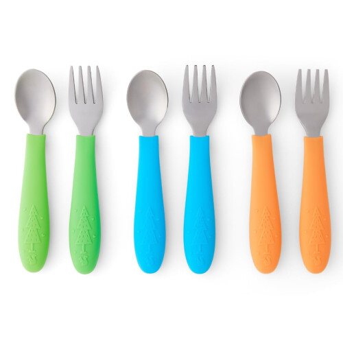 Elk and Friends Kids Silverware with Silicone