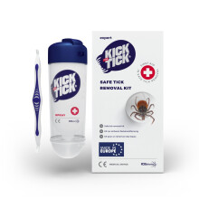 Novokill Kick The Tick Painless Tick Remover Set - Tick Freezing Spray & Professional Tweezers in Set for Children & Adults - Over 40 Applications -