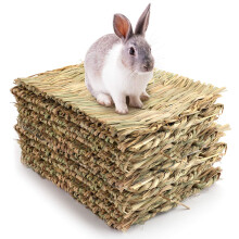 Yesland 12 Pack Woven Rabbit Mat - Grass Mat & Bunny Bedding Nest - Natural Chew Toy Bed for Guinea Pig Chinchilla Squirrel Hamster Cat Dog and Small