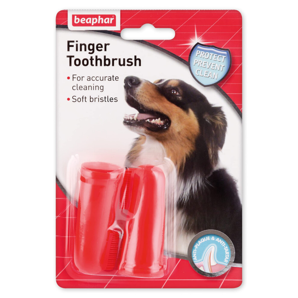 Beaphar - Finger Toothbrush - Dental Care For Dogs & Cats - For Accurate Cleaning - Soft Bristles - Ideal For Sensitive Pets - 2 Pack Gold