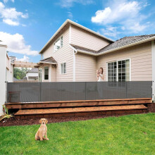 Eyeleaf 5M Retractable Safety Gatefor Wide Openings-Extra Long Indoor/Outdoor Gate for Kids and Pets (Grey, 500cm*86cm)
