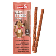 Rosewood Meat Sticks for Dogs - Made with Poultry and Added Vitamins - No Artificial Colours or Flavours - No Added Sugar - Soft, Chewy Dog Treat Sti