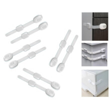S&D, Child Safety Cupboards Straps Door Locks for Cabinets Drawers Kitchen Toilet Fridge Baby Proofing Kit Easy Installation, Childproof Adjustable L
