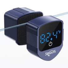 SEAOURA Aquarium Magnetic Glass Cleaner with Aquariums Thermometer Digital, 2 in 1 Fish Tank Cleaner, Fish Mini Thermometer Magnets Brush only for Gl