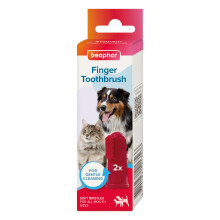 Beaphar - Finger Toothbrush - Dental Care for Cats & Dogs - Flexible, Silicone Finger Toothbrush with Soft Bristles - for Close, Accurate Cleaning -
