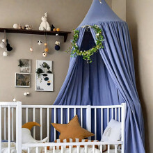 Vercico Kids Bed Canopy Round Dome 240CM Bed Tent for Children, Girls Bedroom Accessories Canopy Bed for Bedroom Nursery Room Baby Crib