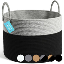 Organihaus Extra Large Rope Toy Basket for Kids Storage, 67L Woven Rope Laundry Bin for Blankets, Dog toys, Clothes - Bedroom, Bathroom and Living Ro