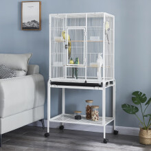 Panana 136cm Large Bird Cage Parrot Cages Wide Flight Metal Animal Cage for Cockatiel Lovebird Budgie Parakeet Durable Frame With Perch Stand and Whe