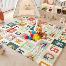 Dripex Baby Play Mat, 1771481.5cm Large Foam Crawling Playmat, Extra Thick Folding Reversible Waterproof Non Toxic Portable Floor Mat with Letters