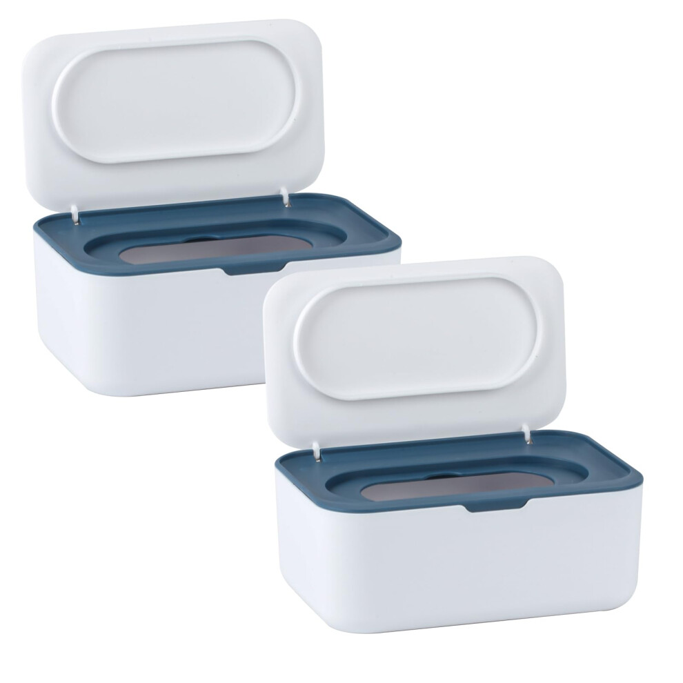 Qixingyl 2 Pcs Wipes Dispenser Case Box, Baby Wipes Box Dispenser, Dry Wet Tissue Paper Case Holder, Tissue Storage Box Case With Lid, Keep Wipes Fresh, Nappy