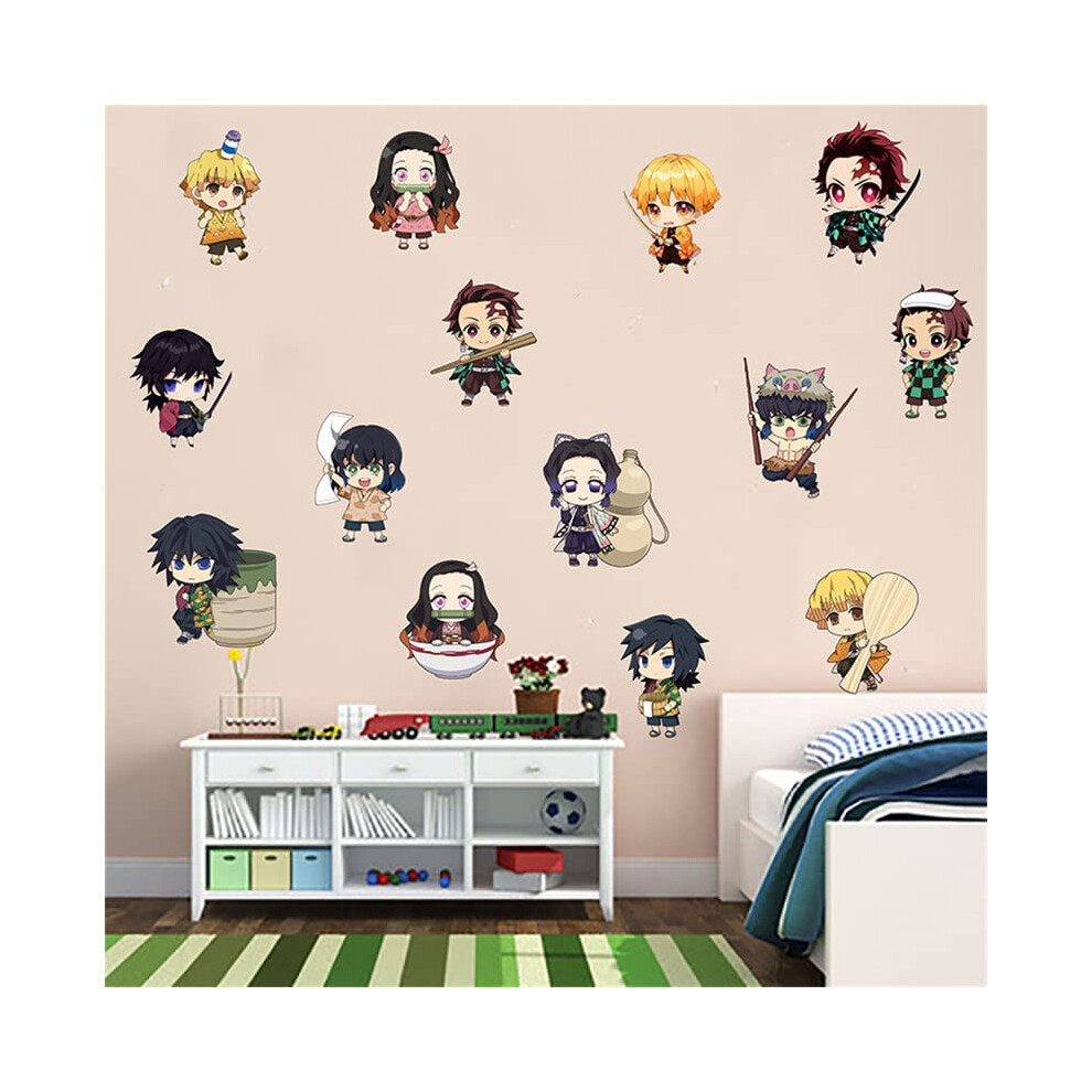 Grenric Anime Wallpaper Wall Decals Sticker,Children Bedroom Background Wall Decoration Self Adhesive Wall Sticker Decor,Anime Poster Sticker Birthday Party