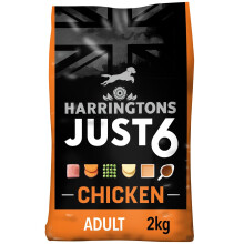 Just 6 Chicken & Vegetables Complete Grain Free Dry Dog Food with Added Tasty Fresh Baked Bites 2kg
