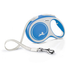 flexi Comfort L | 5 m retractable tape leash for dogs up to 60 kg | Blue | retractable dog lead | Weight: 520 g | Dimensions: 13.4 x 20.8 cm
