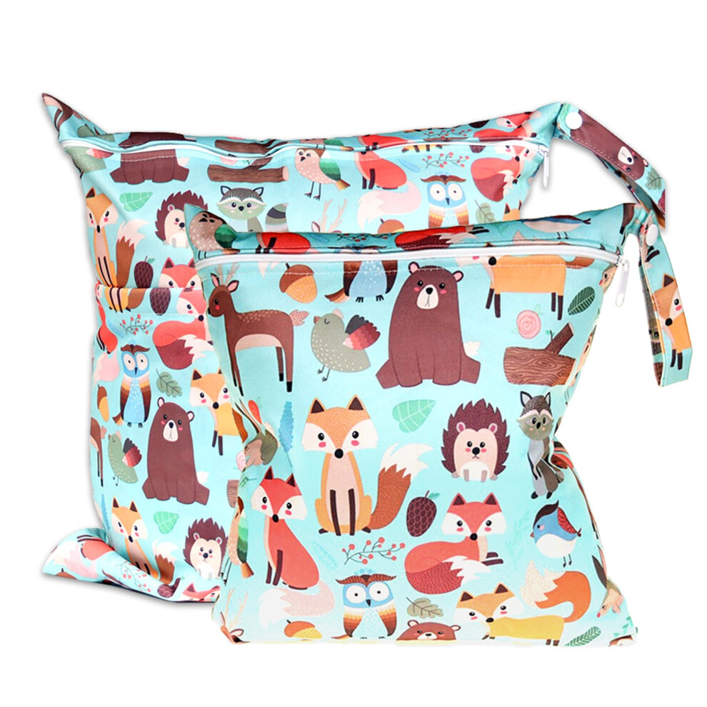 2 Packs Wet Bags, Nappy Bags, Wet And Dry Diaper Bagsnappy Bags,Zip, Waterproof, Washable, Wetbag Organiser For Toddler Nappies, Travel, Gym, Abirdon