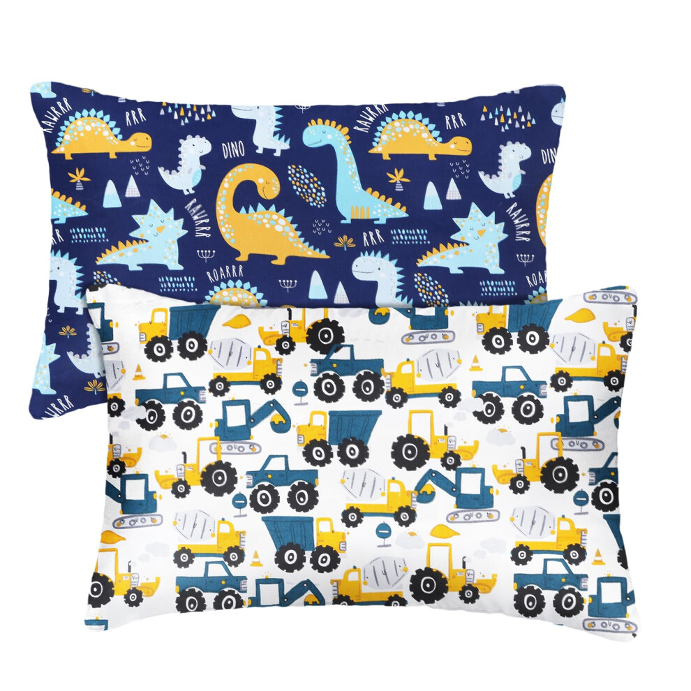 Vicloon Baby Toddler Pillowcase, 2 Pack 100% Cotton Pillow Cover, Cot Bed Pillows Pair Cases 40X60cm, Soft And Breathable Baby Pillows For Boy & Girl