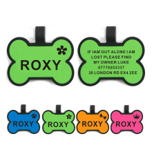 Dog Tags for Pets Engraved UK Personalised Dog Tag Silicone Dog Name Tag Double Side Engraved Identify Dog Tags Pet Tag Custom Pet ID Tag for Dogs Ca