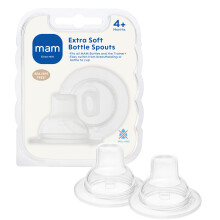 MAM Extra Soft Bottle Spouts | 2 Pack | for Moving from Bottle to Cup | Fits All MAM Bottles | Suitable from 4+ Months | Made with SkinSoft Silicone