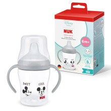 NUK Perfect Match Learner Bottle | 6+ Months | 150ml | Leak Proof Sippy Cup Toddler Bottle | Anti-Slip Handles | Mickey Mouse | 1 Count