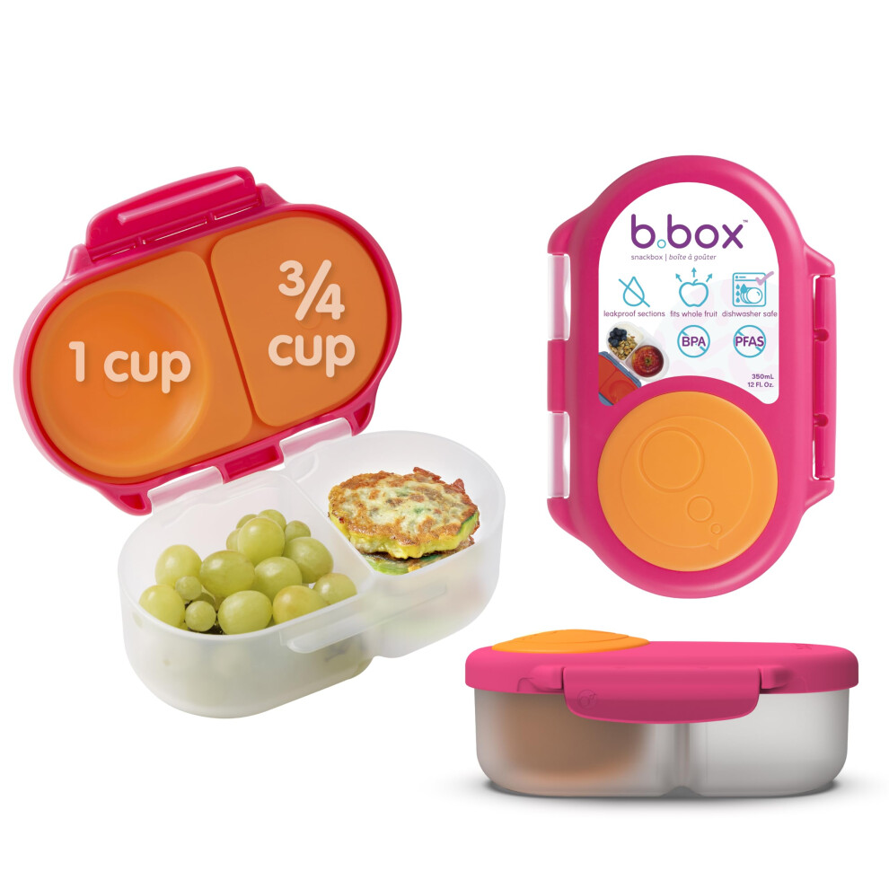 Snackbox | Mini Bento Lunch Box With 2 Leakproof Compartments | Ideal For Toddlers, Kids Lunch & Snacks | Fits Whole Piece Of Fruit | Bpa Free B.box