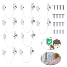 eSynic 10 Pack Baby Security Window Restrictors for Upvc with Screws & Keys