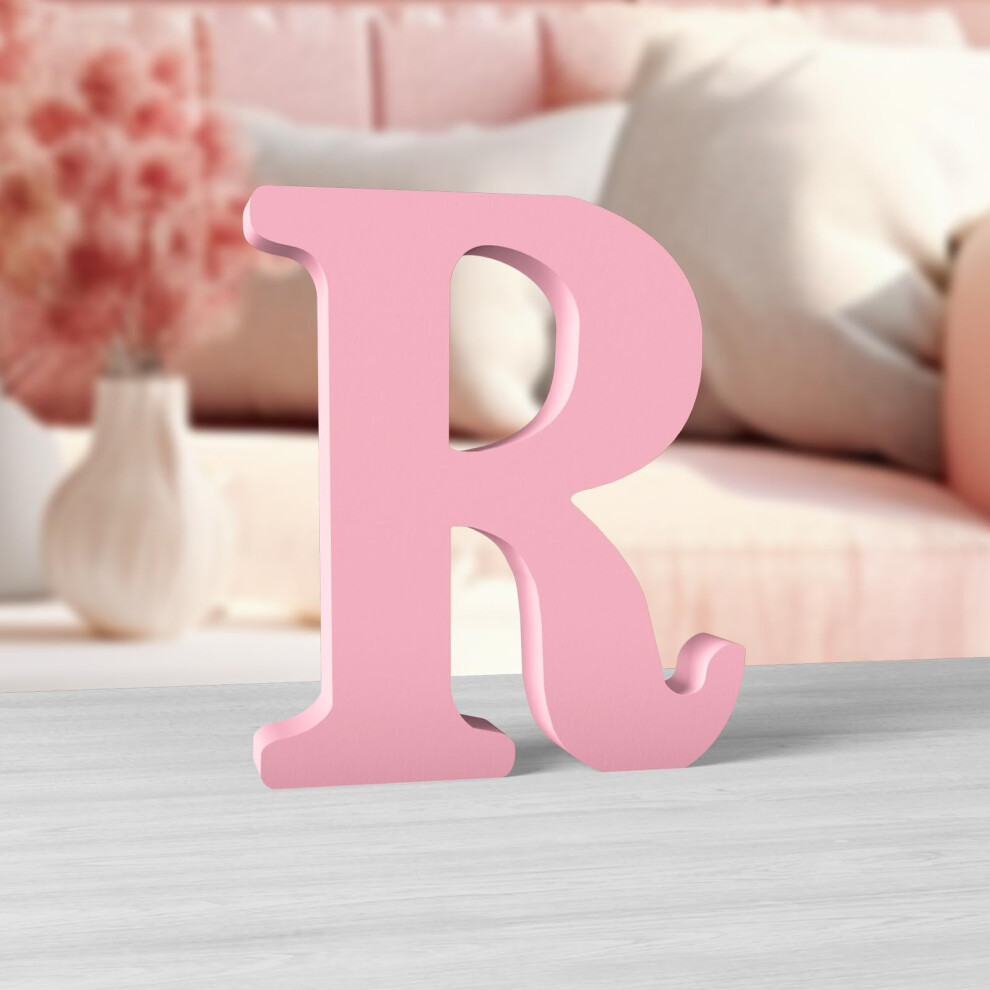 Aruatu 6 Inch Pink Wood Letters Unfinished Wood Letters For Wall Decor Decorative Standing Letters Large Letters For Wall Decoration For Craft Home P