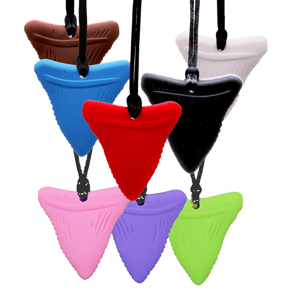 Sensory Chew Necklace, Anxiety Relief Silicone Chewy Buddy Toys For Autistic Children, Oral Motor, Autism Adhd Spd (8Color) Fitulabo