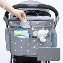 Orzbow Large Pram Bag, 22L Stoller Organiser with Cup Holder, Multifunctional Buggy Bag with Removable Divider, Universal Fit, Adjustable Shoulder St