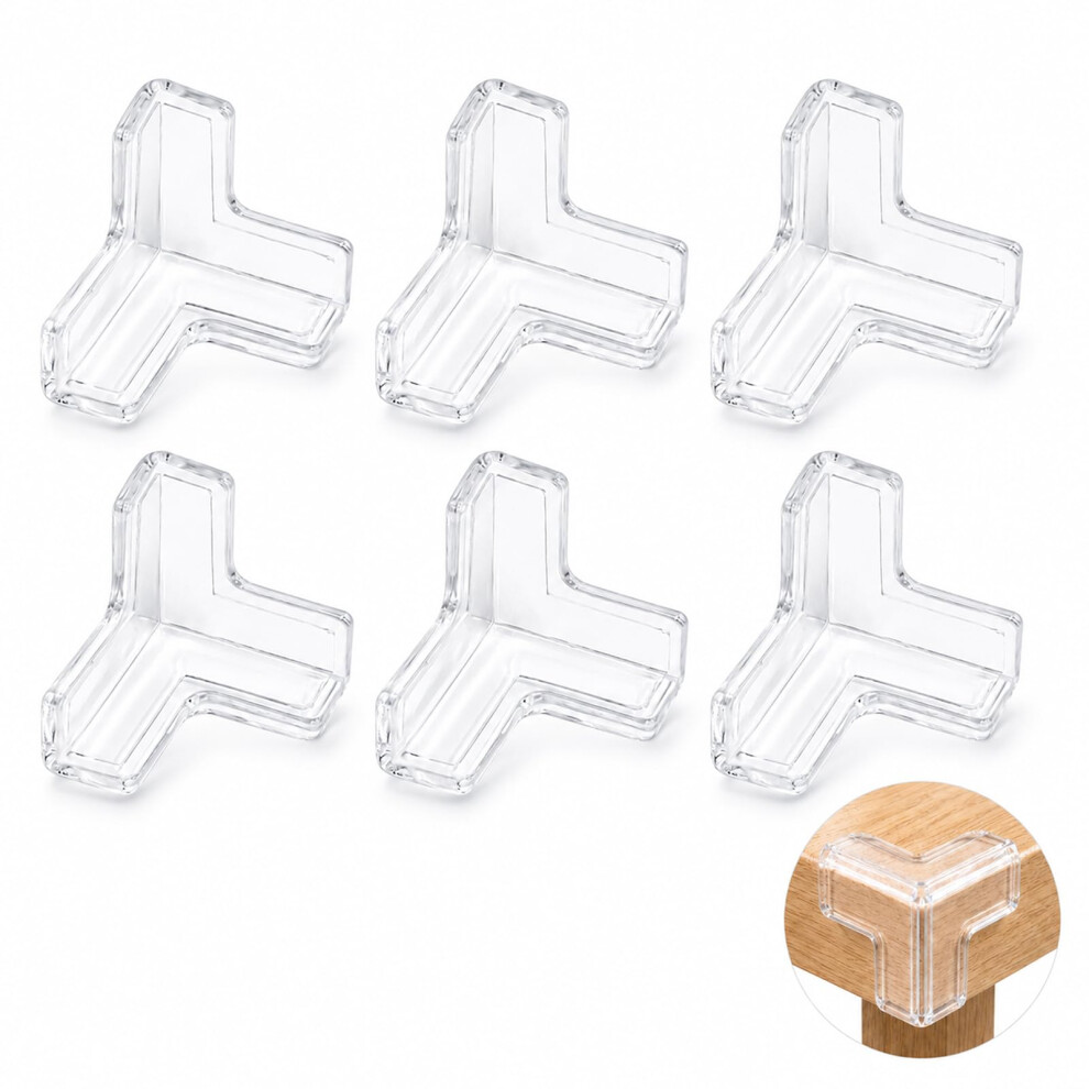 Muexoee Baby Proofing Corner Protectors, 6 Pack Upgraded T-Shaped Clear Silicone Furniture Corner Guards For Baby Safety