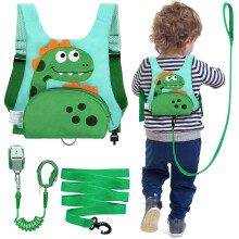 Dr.meter 3 in 1 Toddler Reins, Backpack with Reins 1.2M Cute Dinosaur Kids Safety Harness Tether with Key Lock Child Protective Leashes While Walking
