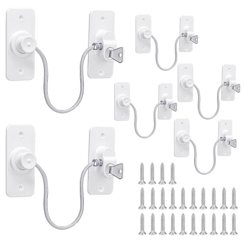 6 Pcs Window Safety Locks, Self-Adhesive Window Restrictor for UPVC