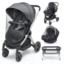 2 Pcs Mosquito Net for Pram, Universal Pram Mosquito Net w/Elastic Edge, Durable Mesh with Tear-Resistant Polyester, Breathable & Sturdy, Against Ins