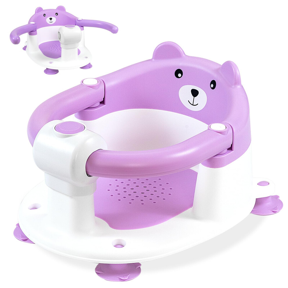 Zeplalory Baby Bath Seat For Babies 6 Months Plus, Toddler Bath Seats For Infant & Newborn, Baby Sit Up Chair With 4 Non-Slip Suction Cups