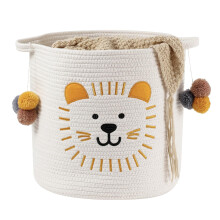 Large Blanket Baskets for Living Room Decor, Toy Storage Baskets Woven Cotton Rope Animal Storage Basket for Kids, Dog Toys Organizer Clothes Hamper