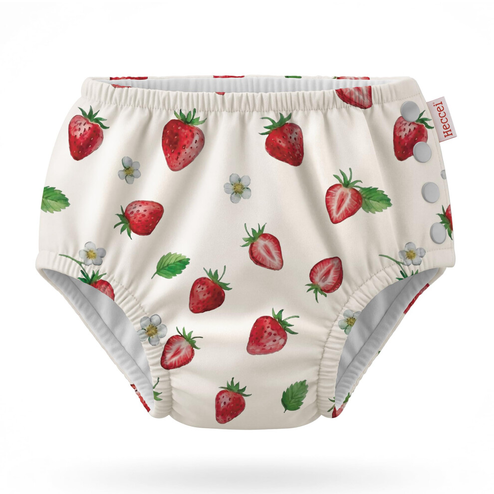 Heccei Baby Swim Nappy Reusable Soft Diaper Leak-Proof Design, Comfortable, Washable And Adjustable Nappy For Swimming Lessons/Pool/Beach (Strawberry