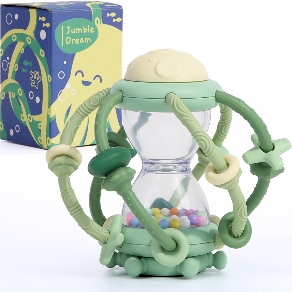 Jumble Dream Baby Teething Toy & Rattle By – Bpa-Free Teether Silicone Sensory Toy For Babies – 0–12 Months Infant Toy – Soft, Safe, Travel-Fr