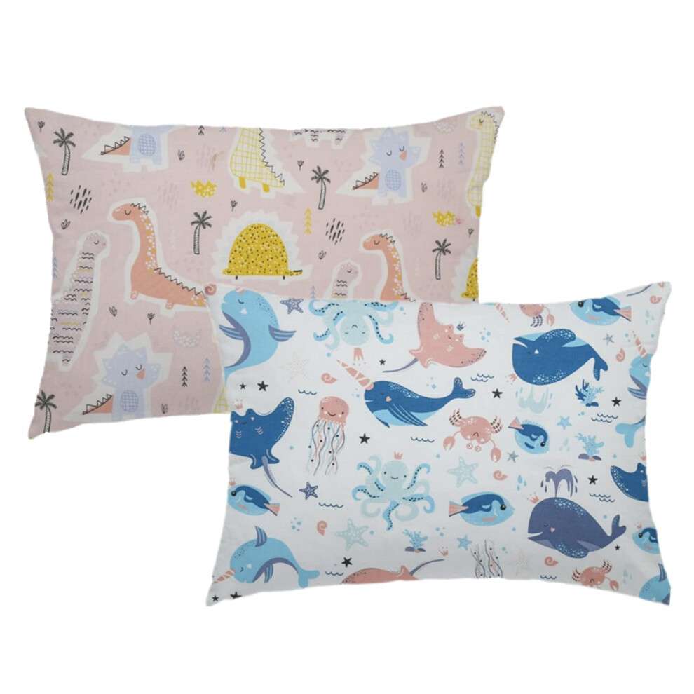Aisawate Baby Toddler Pillowcase 2 Pack, Cot Bed Pillow Pair Cases 40 X 60Cm, 100% Cotton Soft Pillow Cover For Boys Girls Kids Bedding, Envelope Closure Mach