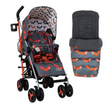 Cosatto Supa 3 Pushchair with Footmuff – Lightweight Stroller from Birth to 25Kg - Easy, Compact, Umbrella Fold, Large Shopping Basket, Carry Handle