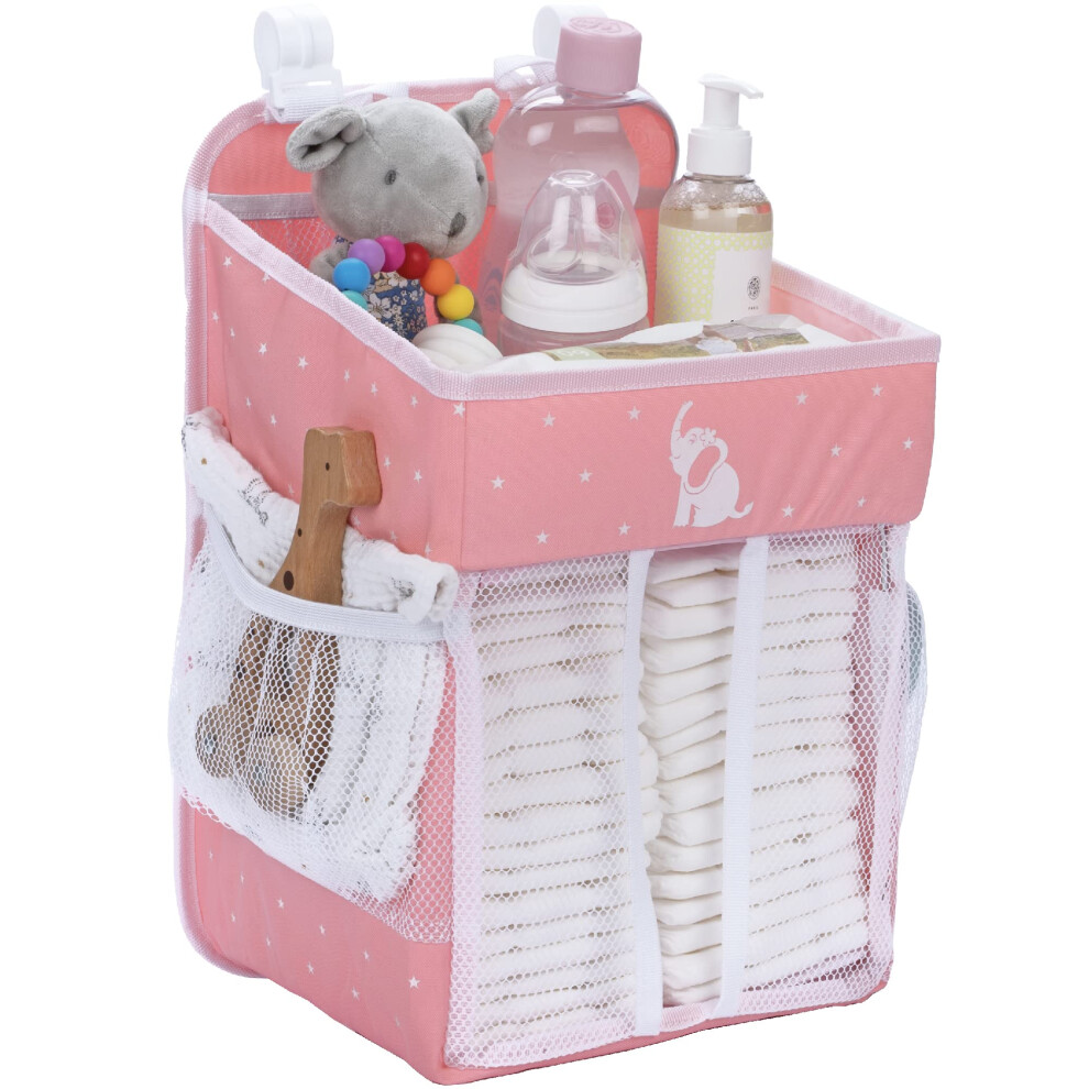 Cradle Star Hanging Nappy Caddy Organiser - Nursery Storage For Baby Accessories - Perfect Newborn Shower Gift - 43 X 23 X 23 Cm